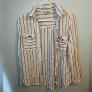 Pink striped Button Up